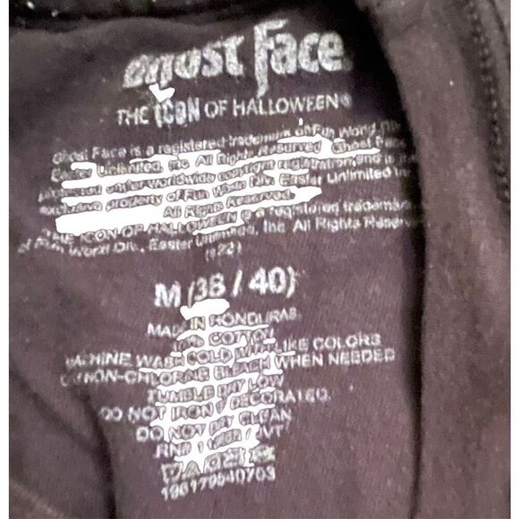 Ghost Face Black Crewneck T-Shirt Size Medium - Picture 6 of 7